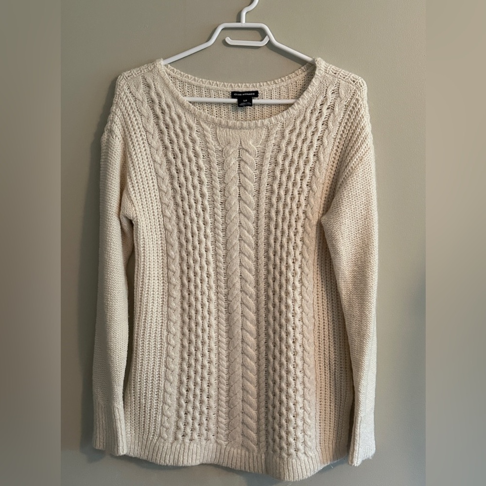 Club Monaco Textured  Merino wool/alpaca blend Knit Cream Sweater